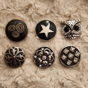 Chic Black and Silver 18mm/20mm SNAP Set Ginger Snaps